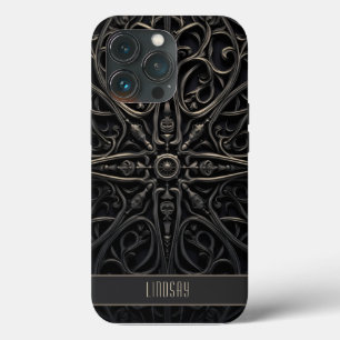Donker Gotisch Zwart & Brons Filigraan iPhone 13 Pro Hoesje