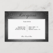  donker gotisch zwart damast bruiloft receptie informatiekaartje (Voorkant)