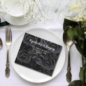 Donker Gotisch Zwart Roos Bloemen QR Code Foto All In One Uitnodiging