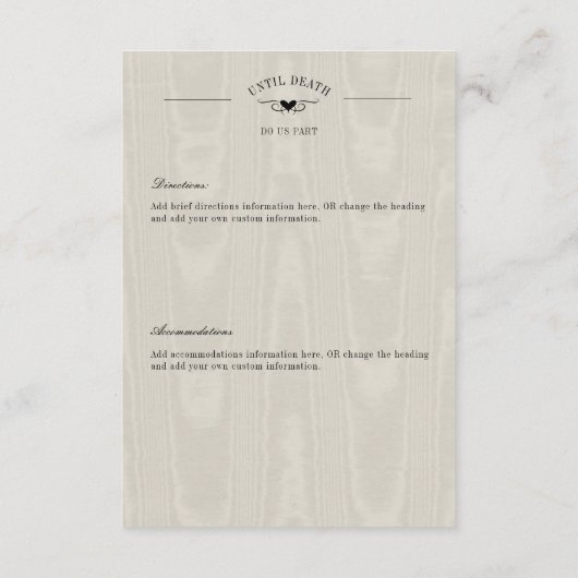 Donker Gotisch Zwart & Tan Raven Paar Details Informatiekaartje (Achterkant)