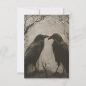 Donker Gotisch Zwart & Tan Raven Script Bruiloft Save The Date (Voorkant)