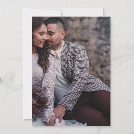 Donker Gotisch Zwart Tot Dood Formele Foto Bruilof Kaart (Achterkant)