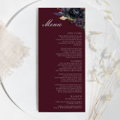 Donker Gotische Bloemen Bourgondische Bruiloft Fla Menu