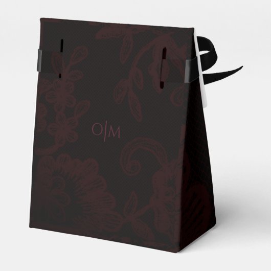 Donker Gotische Bloemen Bruiloft Dank u Favor Box Bedankdoosjes (Achterkant)