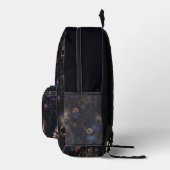 Donker Gotische Bloemen & Schedels Monogram Bedrukte Rugzak (Rechts)