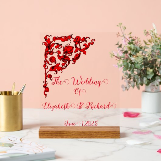 Donker Gotische bruiloft Acryl Bord (Huwelijk)