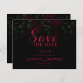 Donker Gotische Fuchsia Bloemen Bruiloft Save The  Save The Date (Voorkant / Achterkant)