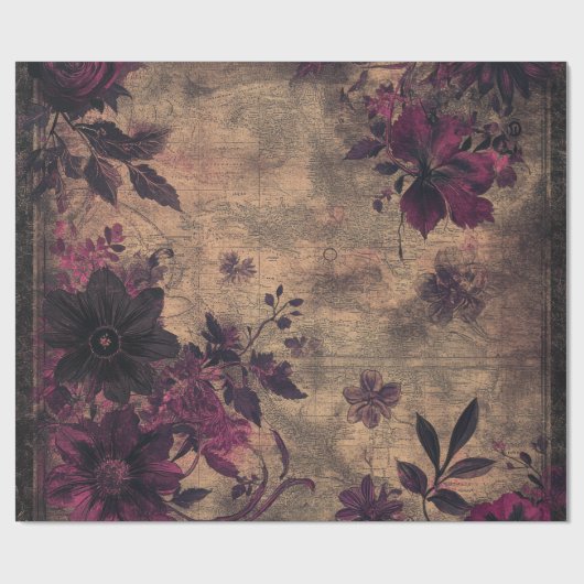 Donker Gotische Kaart Gift Cadeaupapier (Vlak)