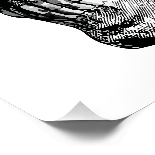 Donker Gotische Schedel Kunst Perfect Poster (Hoek)