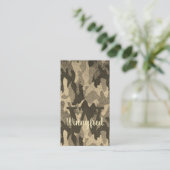 Donker Gouden Glitter Camouflage Monogram Buitensh Visitekaartje (Staand voorkant)