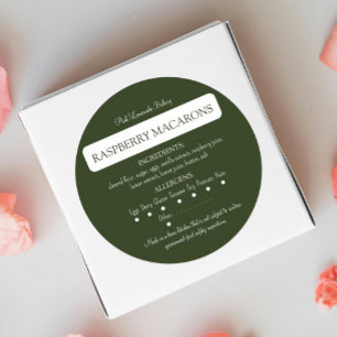 Donker Groen Ingrediënt Cottage Law Productlabel Ronde Sticker