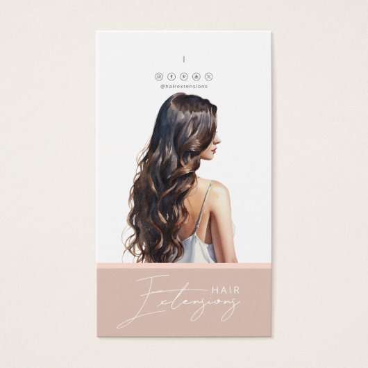 Donker haar Extensions Care Hang Label Kaart (Voorkant)
