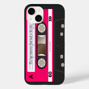 Donker Heet Roze Retro Cassettebandje Gepersonalis Case-Mate iPhone 14 Hoesje