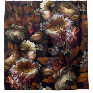 Donker herfst Moody Florals Gothic Tuin 1 Douchegordijn