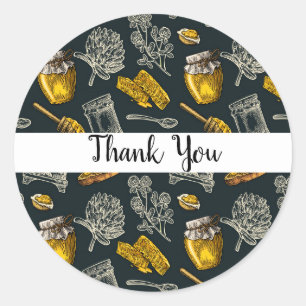 Donker Honing Bijenkorf  Biologisch Rustiek Ronde Sticker