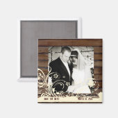 Donker Hout Foto Save the Date Magnet Magneet (Voorkant / Achterkant)