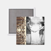 Donker Hout Foto Save the Date Magnet Magneet (Voorkant / Achterkant)