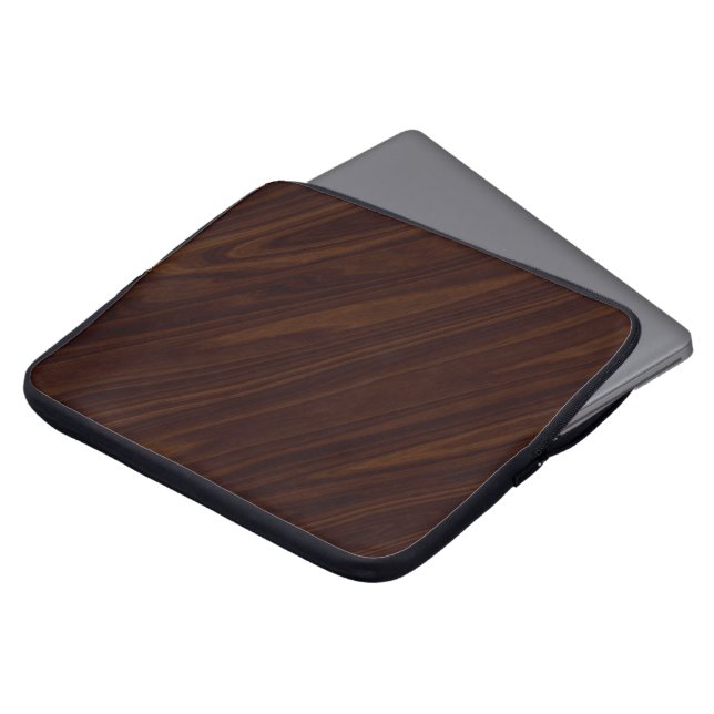 Donker Hout Laptop Sleeve (Voorkant top)