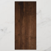 Donker hout rustiek gewei bruiloft menu (Achterkant)