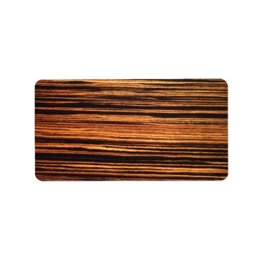 Donker houten fineer etiket (Voorkant)