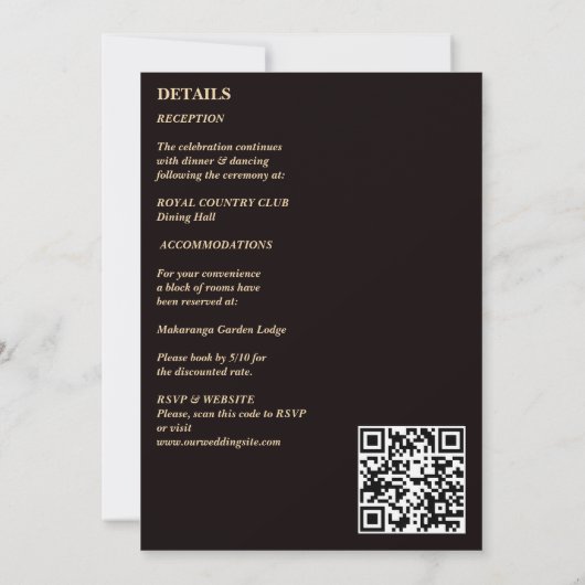 Donker humeurig alles in één bruiloft kaart (Achterkant)