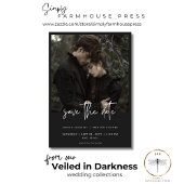 Donker humeurig minimale foto bruiloft save the date