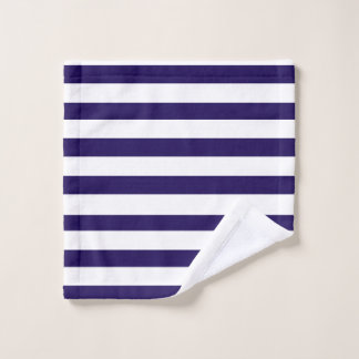 Donker indigo en wit strepenpatroon bad handdoek