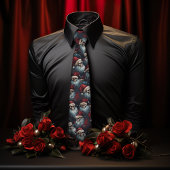 Donker Kerstmis Gothic Santa Skulls Mannen Stropdas