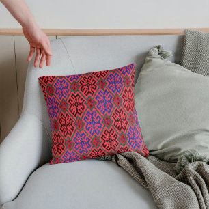  donker koraal marine rood turks kilim tapijt kussen