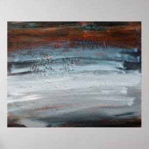 Donker Landschap Abstract Acryl op Canvas Poster