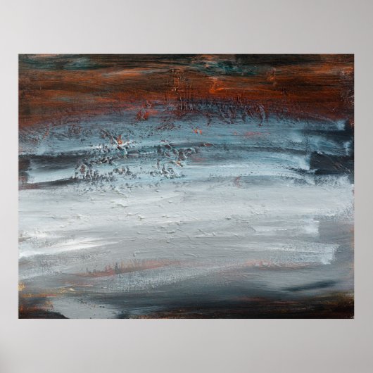 Donker Landschap Abstract Acryl op Canvas Poster (Voorkant)