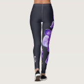 Donker leigrijs, Paarse orchidee Leggings (Achterkant)