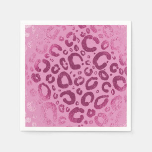 Donker & Licht Roze Glam Luipaardprint Feest Servet