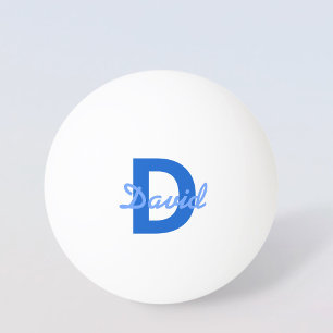 Donker & Lichtblauwe Witte Bewerkbare Naam Monogra Pingpongballen
