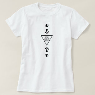  Donker Maan Star Zwart Zon Retro Magic T-shirt