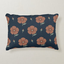 Donker marineblauw en terracotta bloemaccent lumba