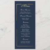 Donker marineblauw gouden frame witte script menu (Voorkant)