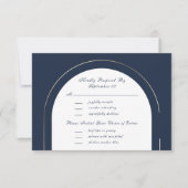 Donker marinegoud frame script menu selectie RSVP (Voorkant)