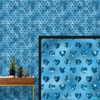 Donker Mid Blauw Water Glimmend Kijk Harten
