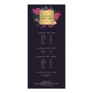 Donker Modern Floral Motif Luxe Designer II Reclamekaart