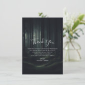 Donker Moody Bos Bomen Twilight Bruiloft Dank u Kaart (Staand voorkant)