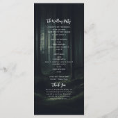 Donker Moody Bos Bomen Twilight Bruiloft Programma (Achterkant)