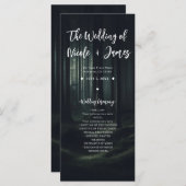 Donker Moody Bos Bomen Twilight Bruiloft Programma (Voorkant / Achterkant)