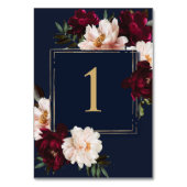 Donker Moody Bourgogne Blush Navy Blauw Bloemen Br Kaart (Achterkant)