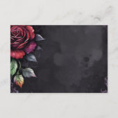 Donker Moody Gothic Red Rose Black Wedding Informatiekaartje (Achterkant)
