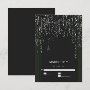 Donker Moody Gotische Bruiloft RSVP Kaartje