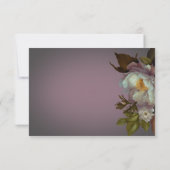 Donker Moody Mauve Bloemen Modern Bruiloft Geen Di RSVP Kaartje (Achterkant)