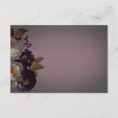 Donker Moody Mauve Bloemen Moderne Receptie Informatiekaartje (Achterkant)