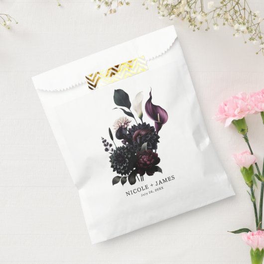 Donker Moody Romantisch Bloemen Bruiloft Favor Bedankzakje (Gezegeld)