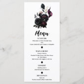 Donker Moody Romantisch Bloemen Wit Bruiloft Menu (Voorkant)